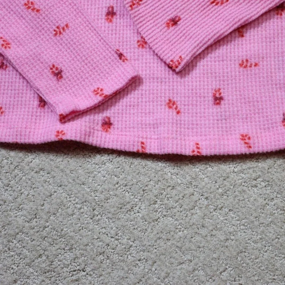 Cat & Jack Girls Pink waffle knit long sleeve top